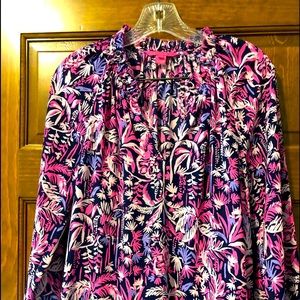 Worn once, medium Lilly Pulitzer sheer lightweight blouse.
